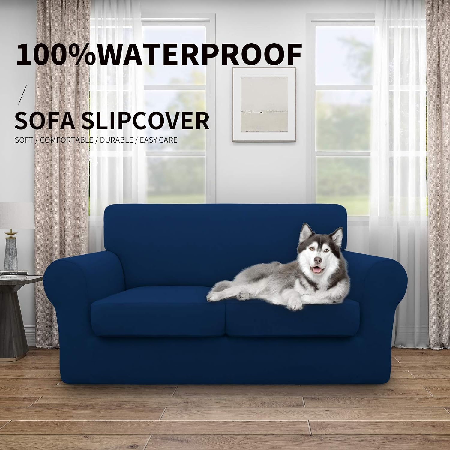 Easy-Going 4 Pieces Waterproof Recliner Chair Slipcover Washable | Stretch Soft Couch Cover for Dogs, Sofa Slipcover for Recliner Couch Furniture Protector for Kids, Pets Dark Gray