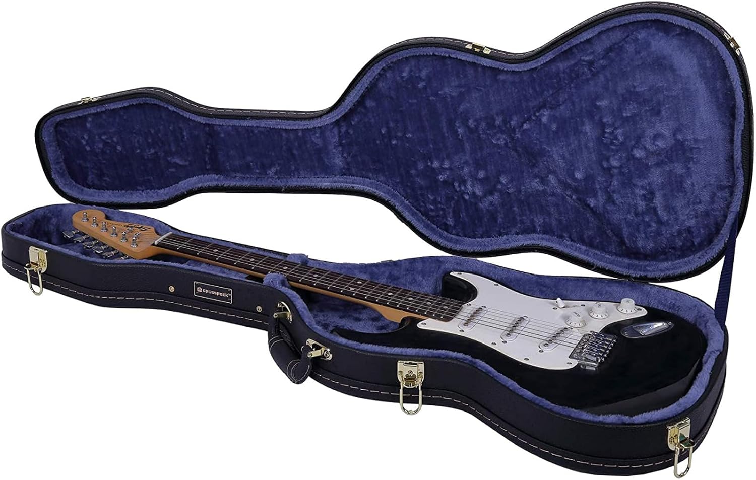 Crossrock Hardshell Arch Top wood case fits SG Electric Guitars-Black(CRW620SGBK)