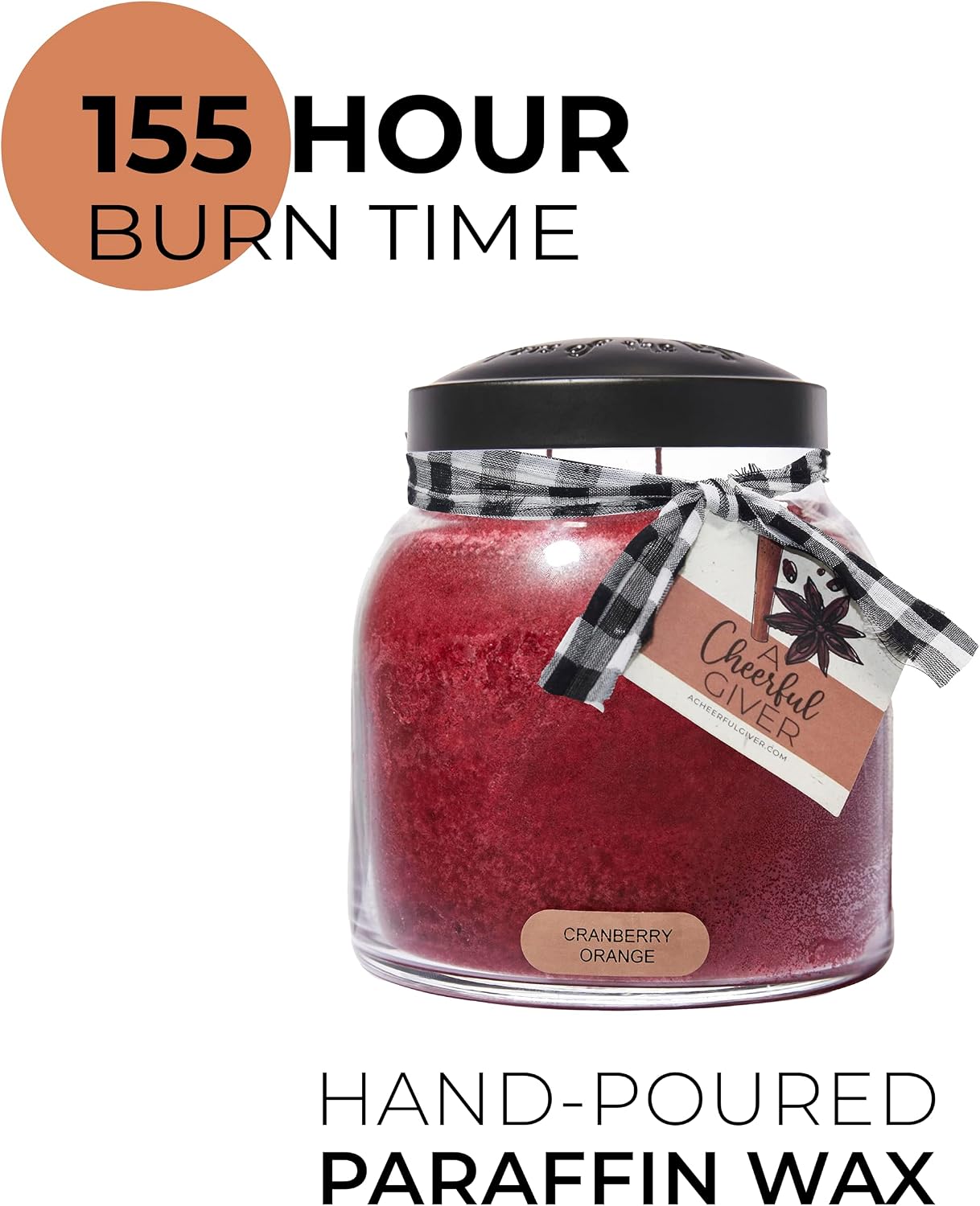 A Cheerful Giver - Juicy Apple - 34oz Papa Scented Candle Jar with Lid - Keepers of the Light - 155 Hours of Burn Time, Gift for Women, Red | Long Lasting Aromatherapy Candle with up to 155 Hours of Burn Time - Gift Ready (34oz)