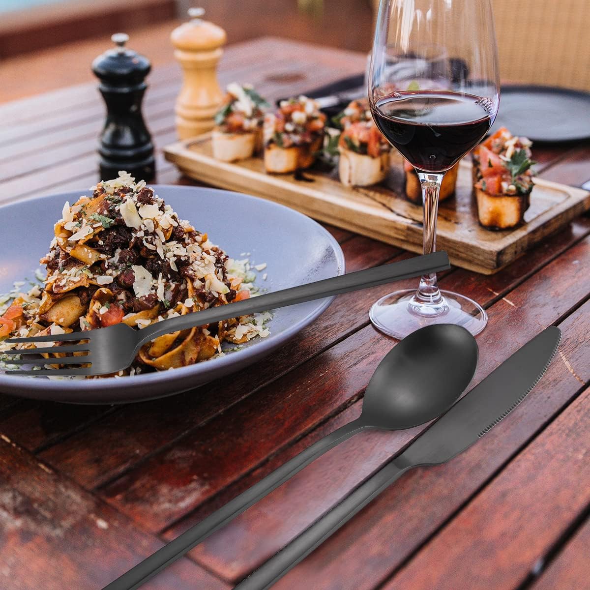 AARAINBOW 6 Pieces 18/8 Stainless Steel Flatware Set Portable Reusable Cutlery Set Travel Utensils Set Including Chopsticks Knife Fork Spoon Straws