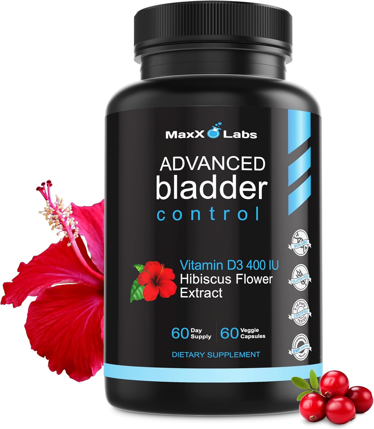 D-Mannose Capsules, 1400 Mg with Cranberry & Hibiscus Flower, 120 Ct | Fast Acting Formula, Supports Bladder & Urinary Tract Health - Extra Strength 60 Servings