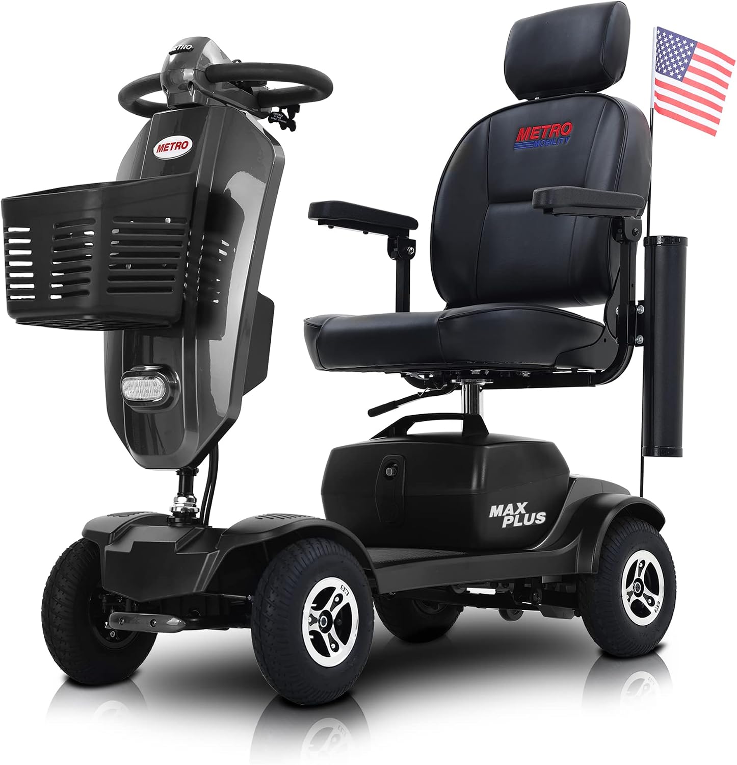 Metro Mobility 4 Wheel Powered Mobility Scooter for Seniors - 300 lbs Capacity Electric Mobility Scooter for Adults - Long Range Power Extended