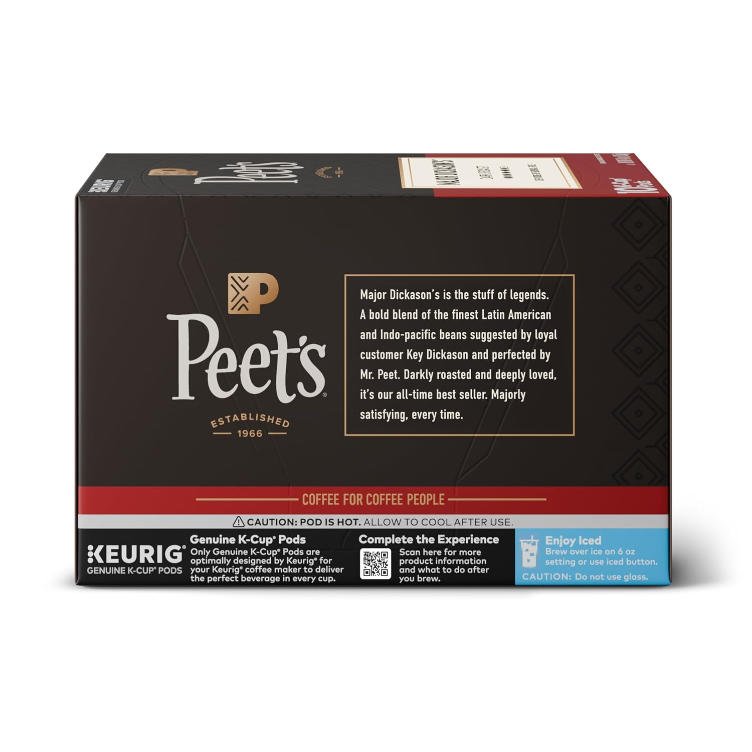 Peet's Coffee, Dark Roast Keurig K-Cup Pods, 100% Arabica Coffee - Major Dickason's Blend 32 Count (1 Box of 32 K-Cup Pods)