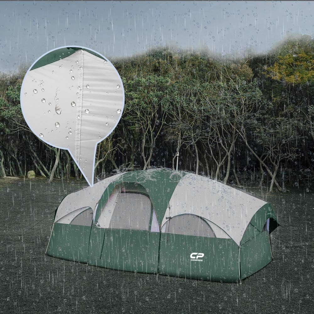 CAMPROS CP 8 Person Camping Tent, Room Divider, Rainfly, Weather Resistant