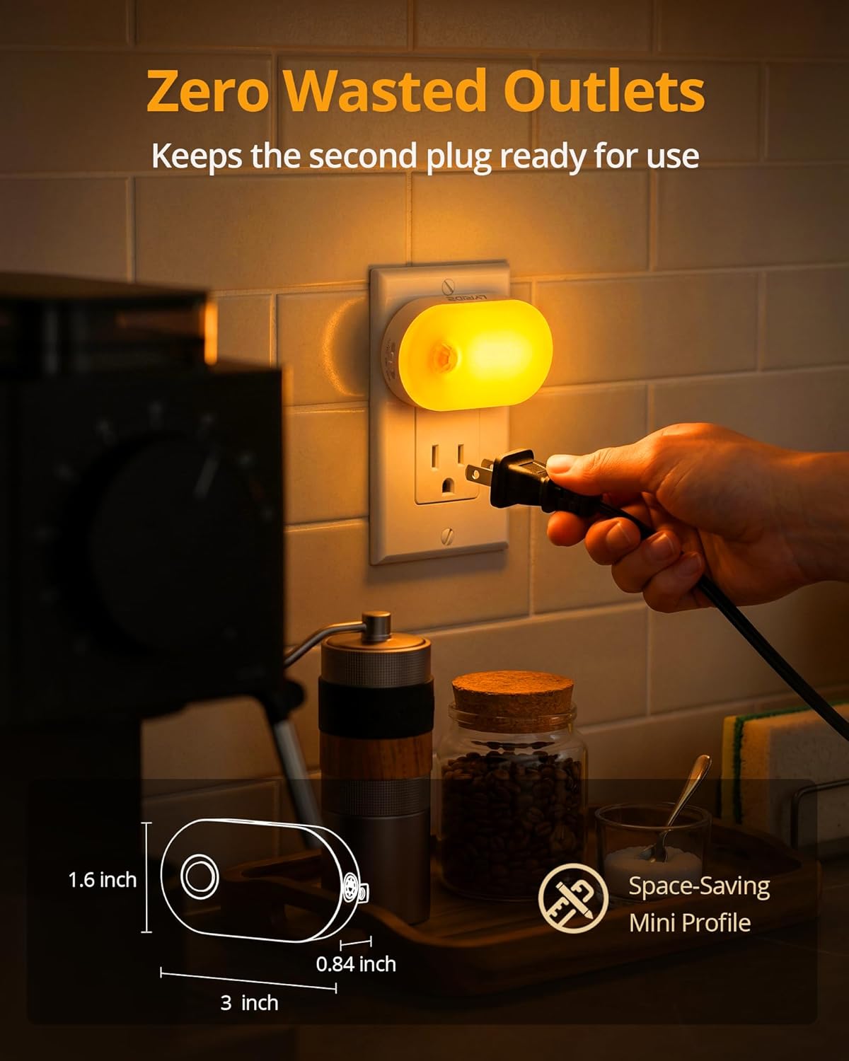 Lyridz 120 Lumens Ultra Bright Plug-in Motion Sensor Night Light, 6-Pack