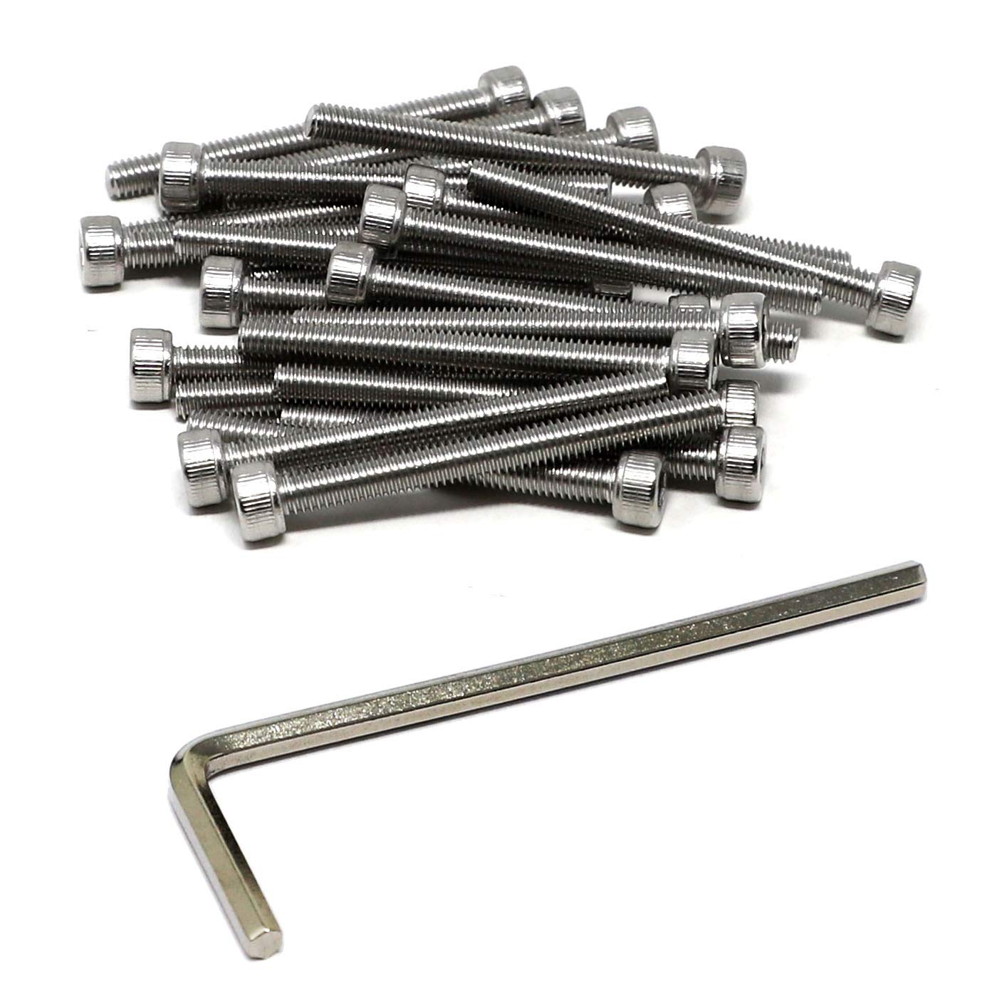 iexcell 20 Pcs M8 x 30/35/40/45/50 mm Stainless Steel 304 Hex Socket Head Cap Screws Bolts Assortment, Fully Threaded