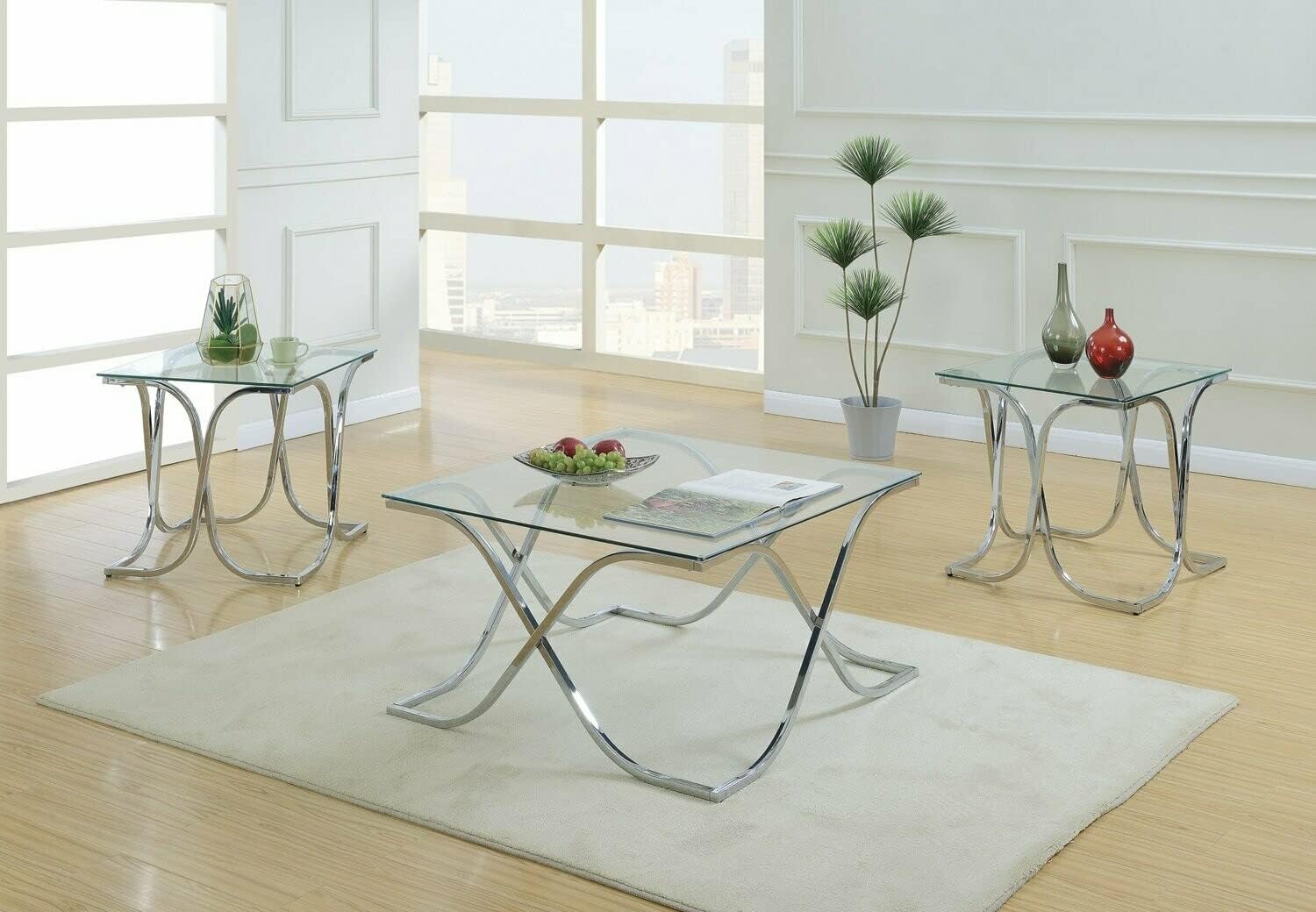 Clear Tempered Glass Table Top 22 Inch Square Flat Polished Edge with 1/4 Inch Thickness for Dining, Coffee or Side Tables by Fab Glass and Mirror
