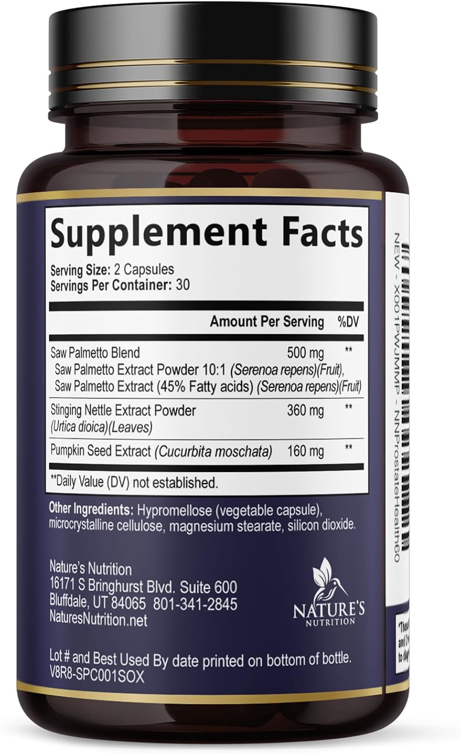 Prostate Health Supplements for Men - 3X Strength with Saw Palmetto Blend Stinging Nettle Root & Pumpkin Seed Support Complex - Supports Bathroom Trips Prostate & Urinary Health - 60 Capsules