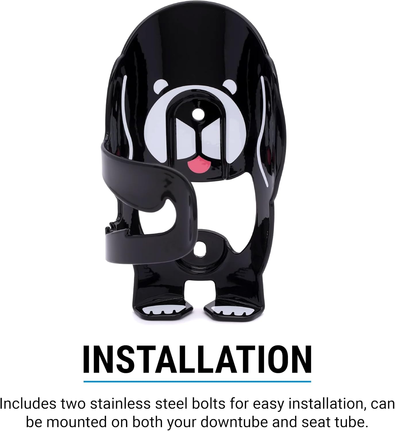 Portland Design Works Water Bottle Cage - Lightweight Water Bottle Holder for Bikes, Owl Cage, Black/Gold