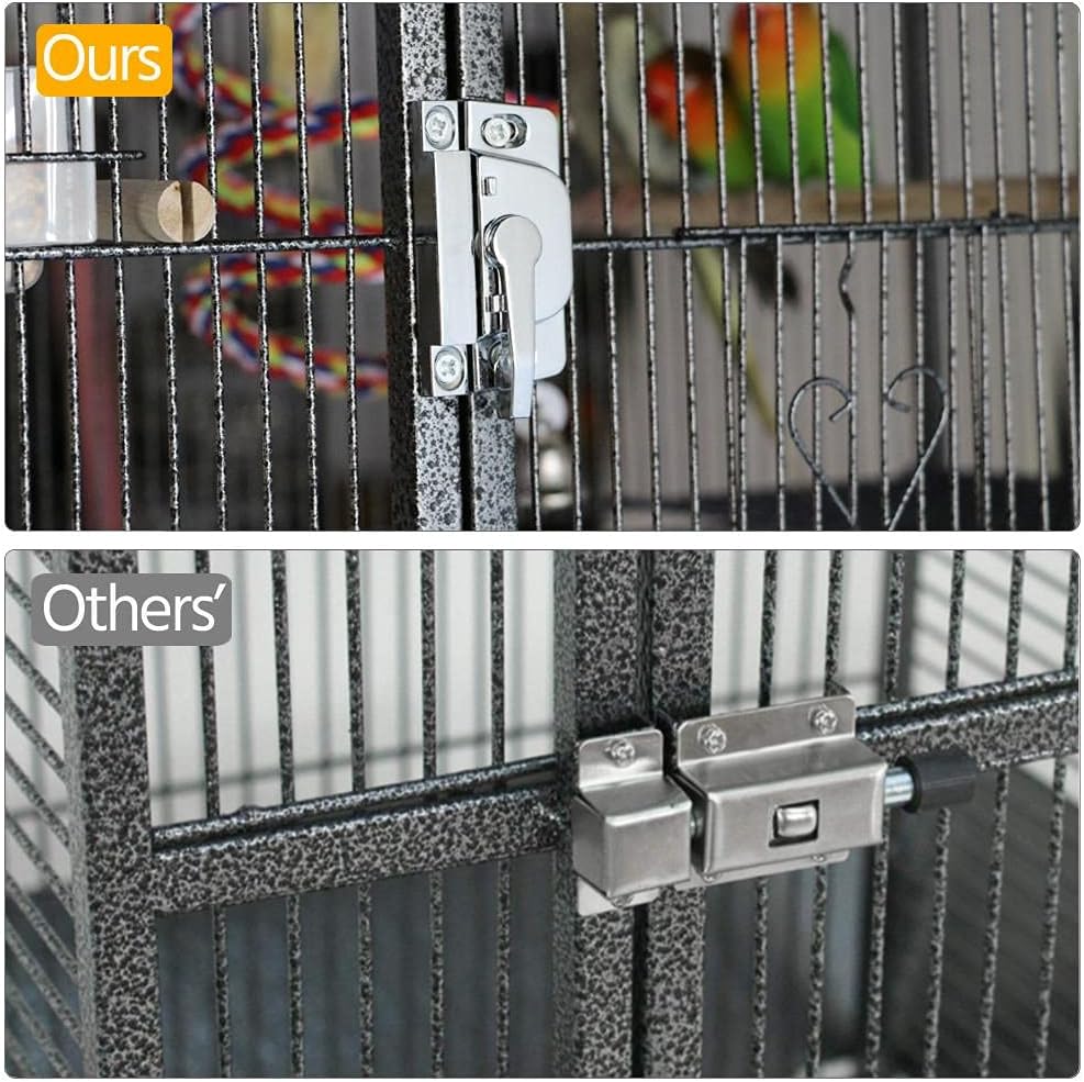 Yaheetech 69" Large Bird Cage for Parakeets, Budgies, 3-Tier Flight Cage | Detachable Rolling Stand, Easy Cleaning Slide-out Tray, Multi-door Access, 0.4'' Bar Spacing, Free Accessories