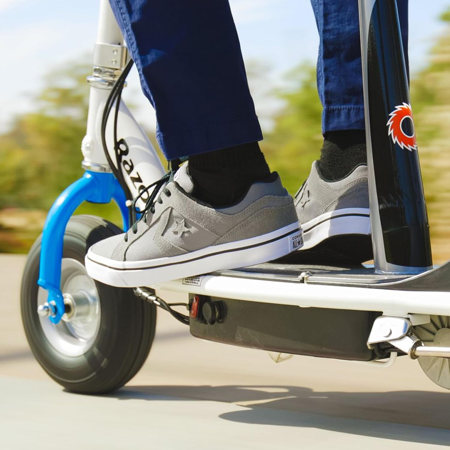 Razor E300S Seated Electric Scooter for Kids Ages 13+ - 9" Pneumatic Tires, Removable Seat, Up to 15 mph and 40 min of Ride Time