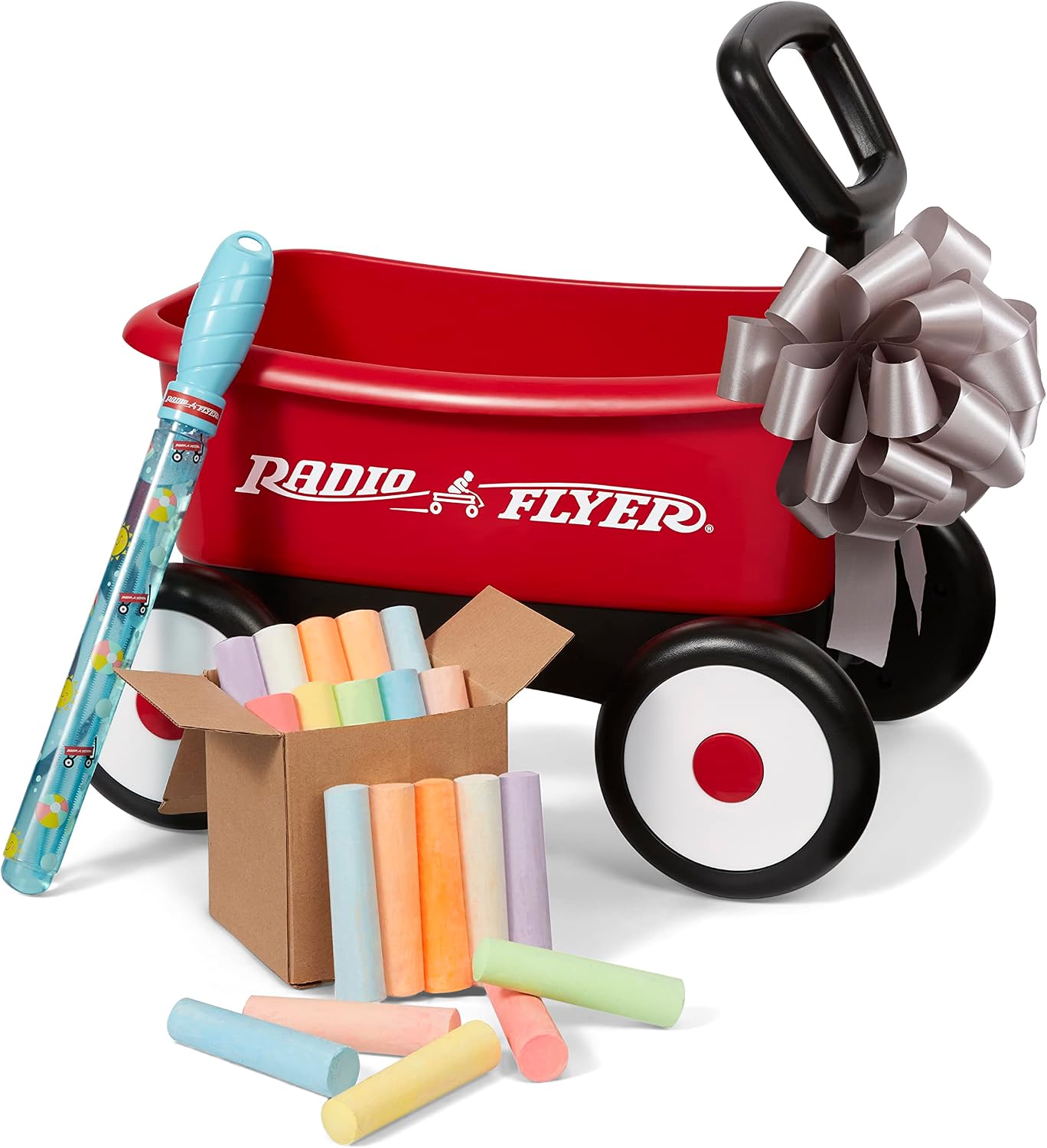 Radio Flyer Push & Pull Walker Wagon with Teddy Bear, Ages 1-4 Years, Red