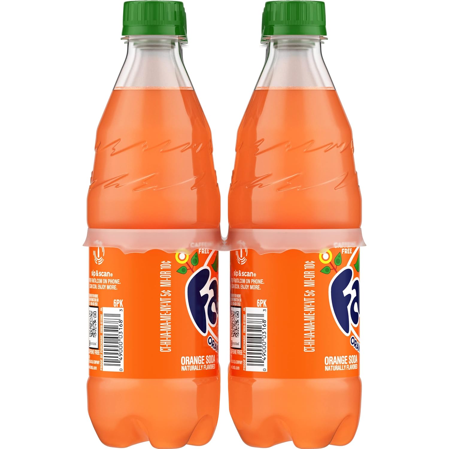 Fanta Orange Soda Soft Drink Bottles, 16.9 fl oz, 6 Pack