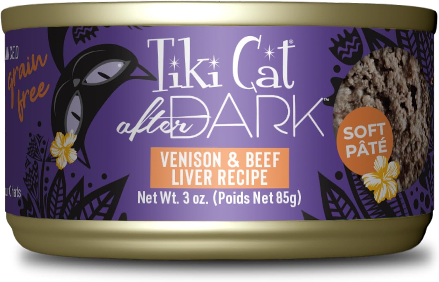 Tiki Cat After Dark Pate Wet Cat Food, Venison & Beef Liver, 3 oz. Cans