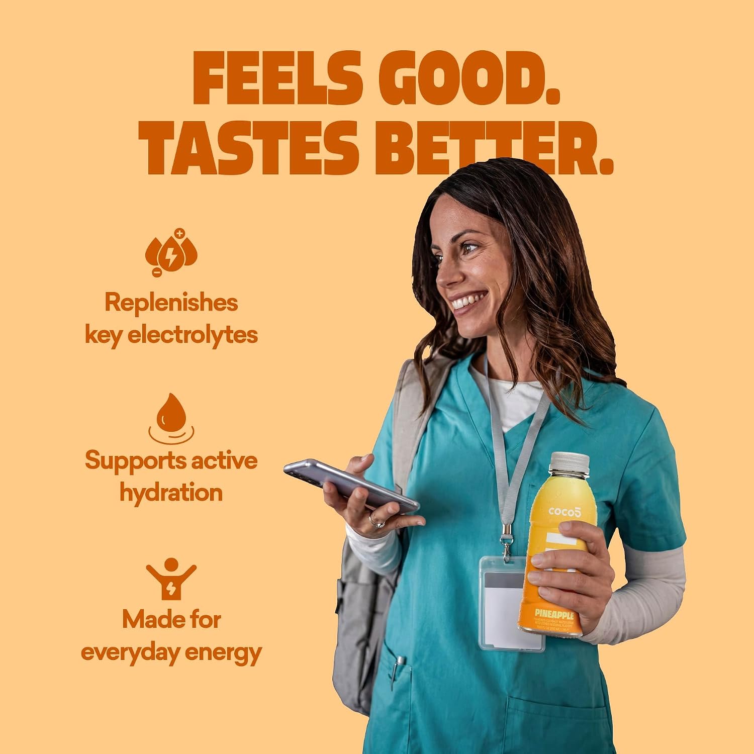 Coco5 Original Coconut Water Natural Electrolyte Sports Drink, 12 Pack | Active hydration. Low sugar, nothing artificial. Potassium, sodium, magnesium, calcium, chloride. 8 real ingredients.