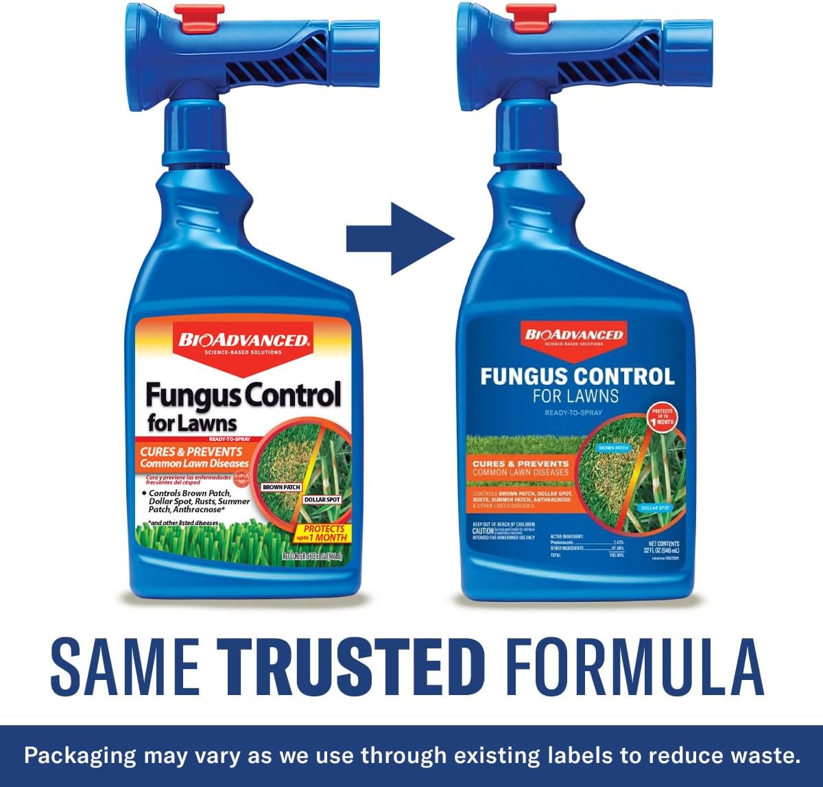 BioAdvanced Fungus Control for Lawns - 32 fl oz Bottle | Ready-to-Spray - Cures and Prevents Lawn Diseases - Up to 1 Month Protection - Covers 5,000 Square Feet