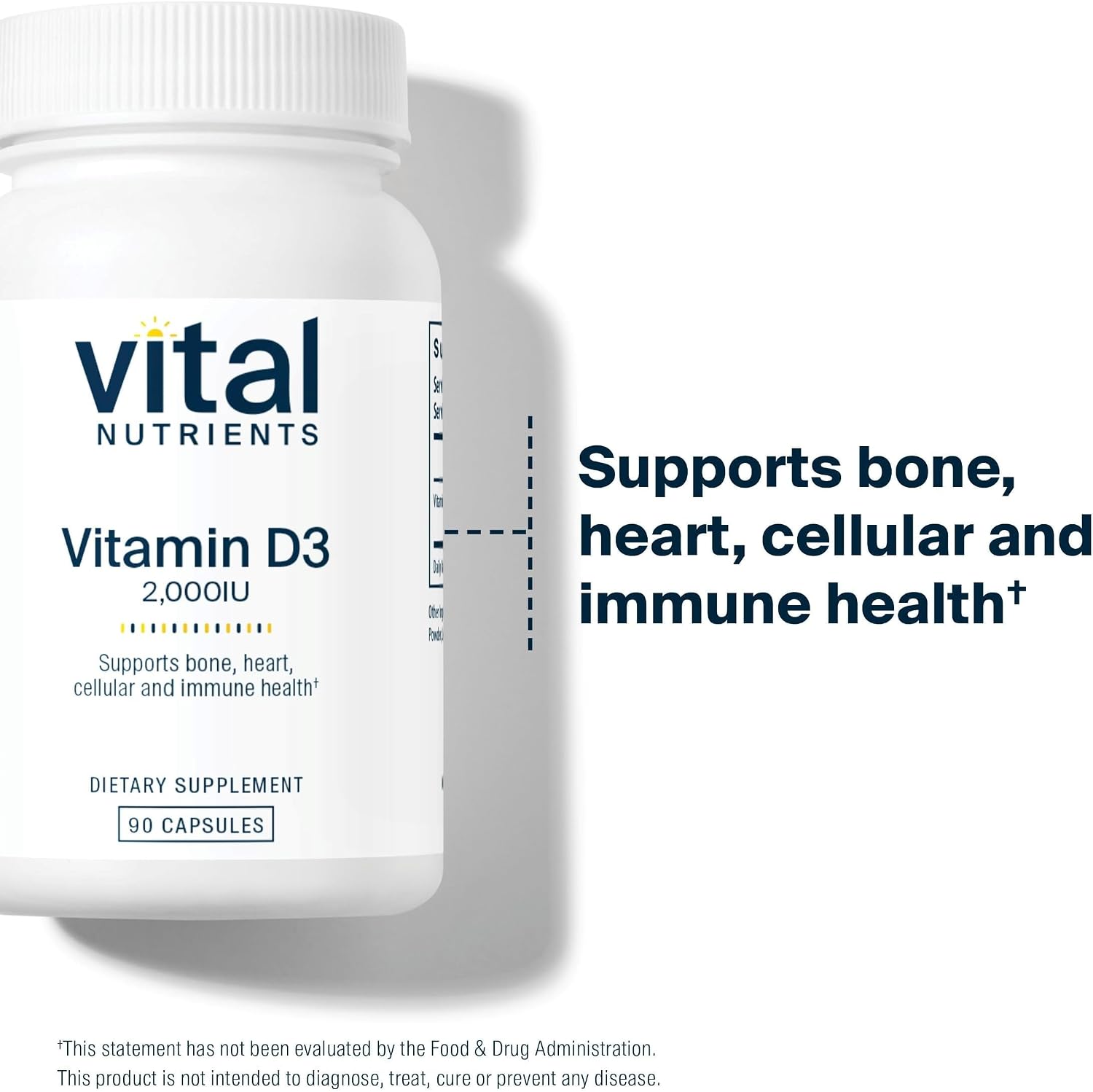 Vital Nutrients Vitamin D 2000 IU - Vitamin D3 Supplement - Healthy Bones, Teeth, Muscles*- Cellular & Immune Function - Calcium Absorption - Gluten