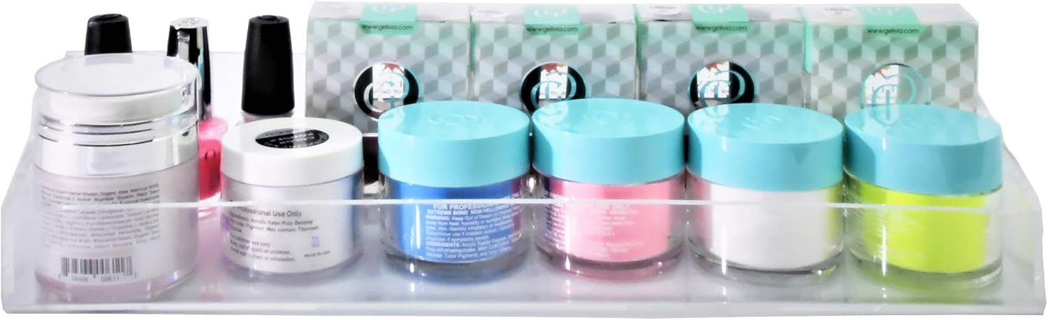 AMT 2 Pack Acrylic Floating Shelves, 15" L x 4" W, Clear Bathroom Wall, Bookshelves, Invisible Display for Office, Bedroom