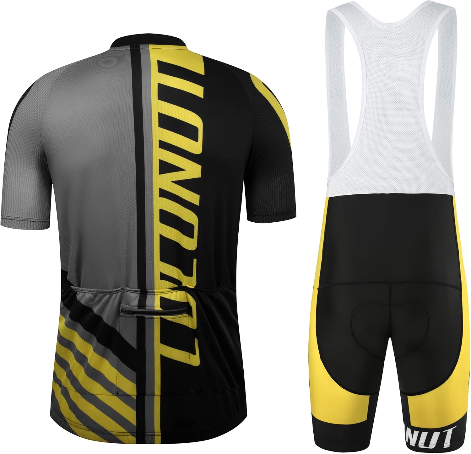 Coconut Ropamo CR Men's Cycling Jersey Set Road Bike Jersey Zipper Pocket Bib Shorts with 4D Padded Cycling Clothing Set