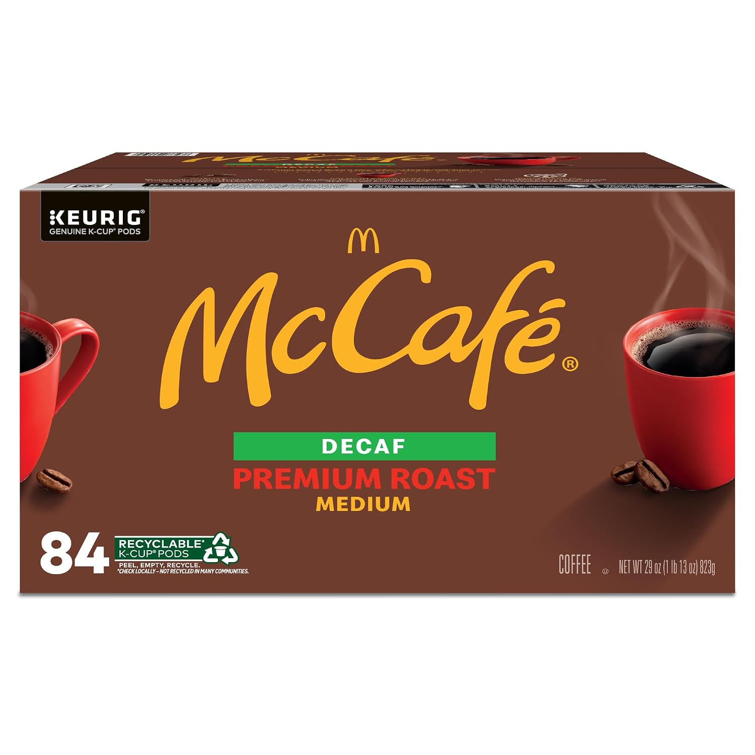 McCafe Premium Roast Decaf Coffee, Single Serve Keurig K-Cup Pods, Decaffeinated, 96 Count (4 Packs of 24)