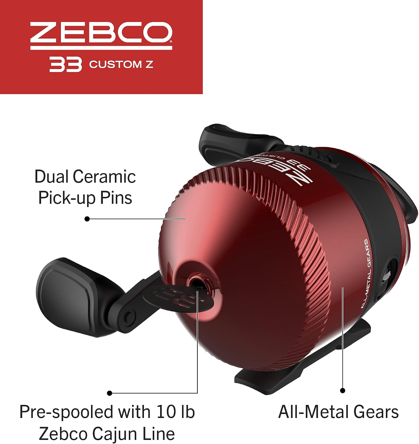 Zebco 33 Custom-Z Spincast Reel and 2-Piece Fishing Rod Combo, 6-Foot Fiberglass Rod with Split-Grip EVA Handle