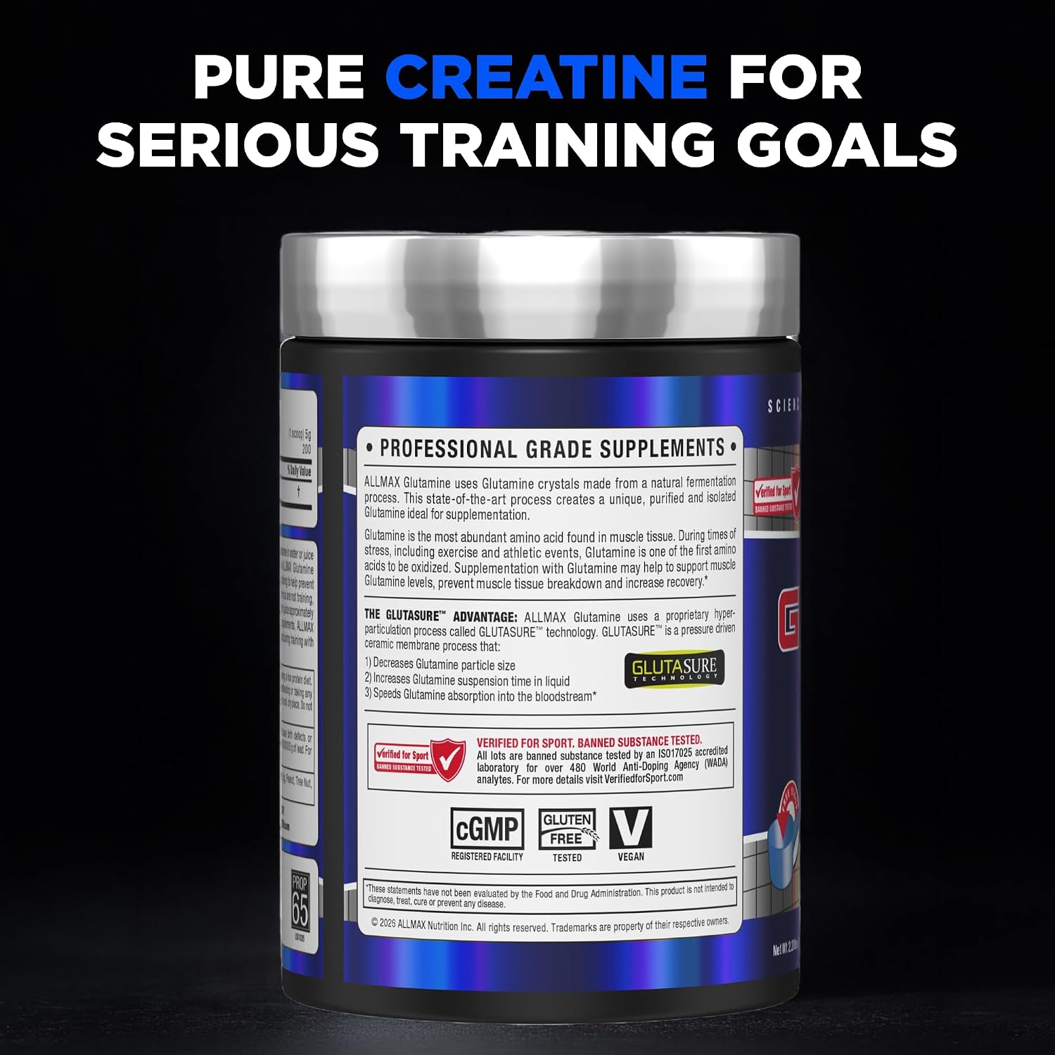 ALLMAX Creatine Monohydrate Powder, Micronized, Unflavored, 1000 g