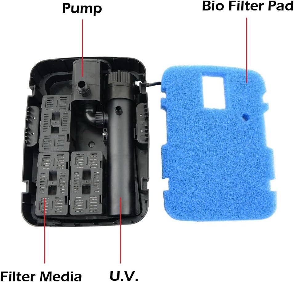 CNZ All-in One Pond Filter System with 13W UV Sterilizer 660 GPH Pump Fountain Kits