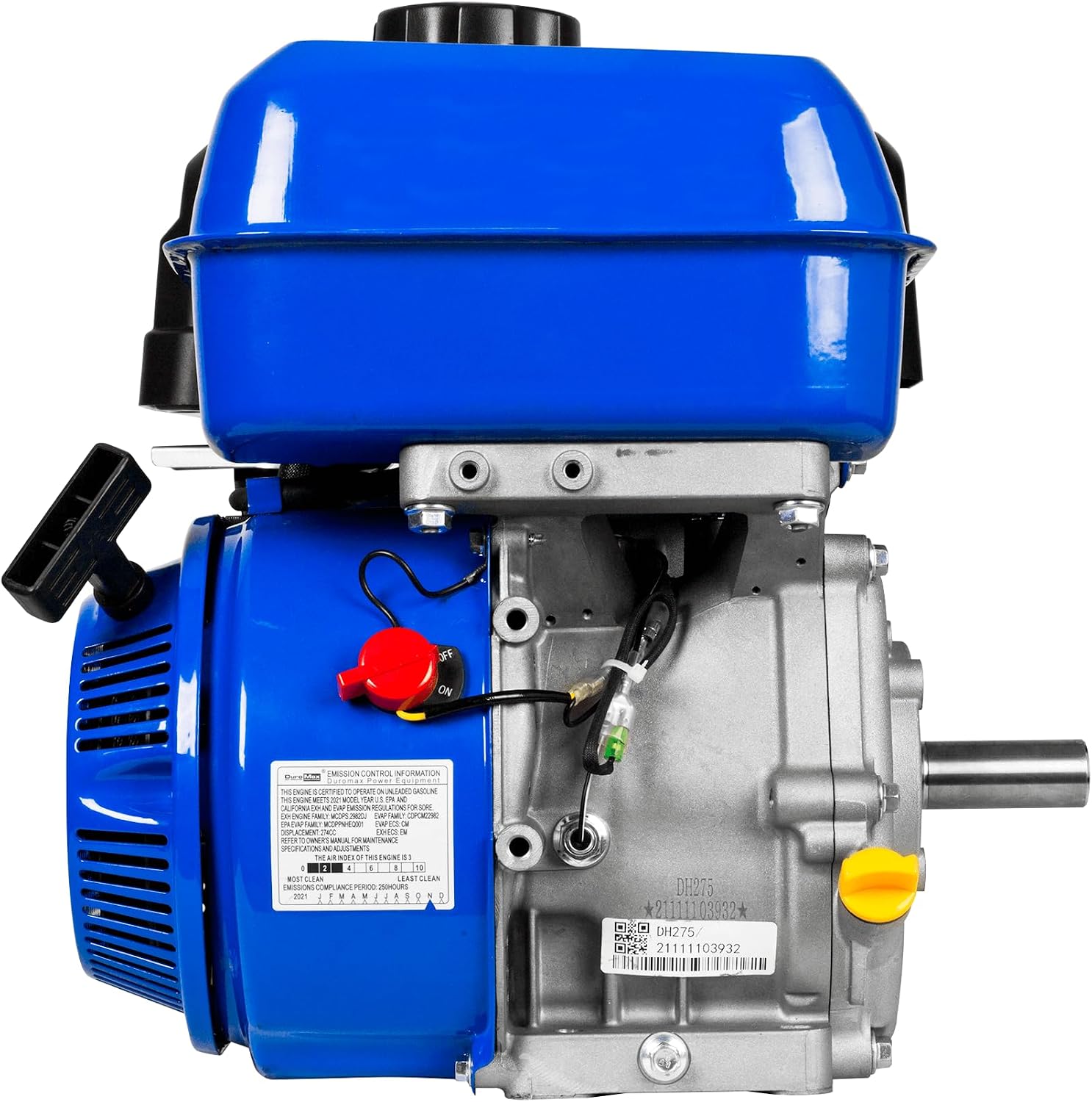 DuroMax XP7HPE 208cc Electric Start Gas Powered, 50 State Approved, Multi-Use Engine Blue