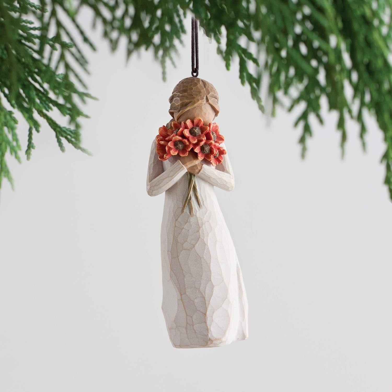 Willow Tree Surrounded by Love Ornament, Sculpted Hand-Painted Figure | Celebrating Friendship and Sentiment, Cast from a Susan Lordi Original Carving