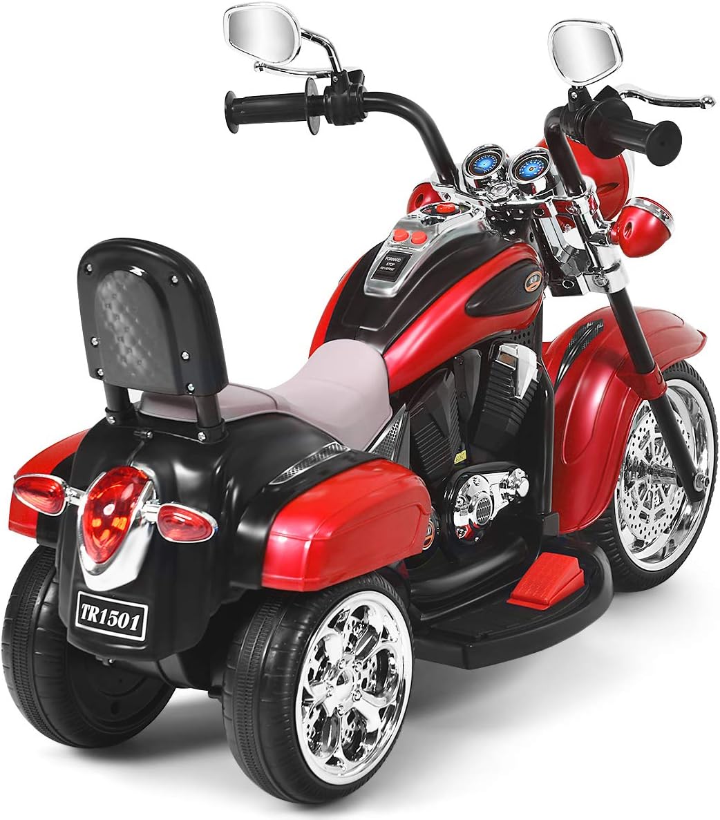 Costzon 6V Ride on Chopper Kids Motorcycle with Horn, Headlight (Red)