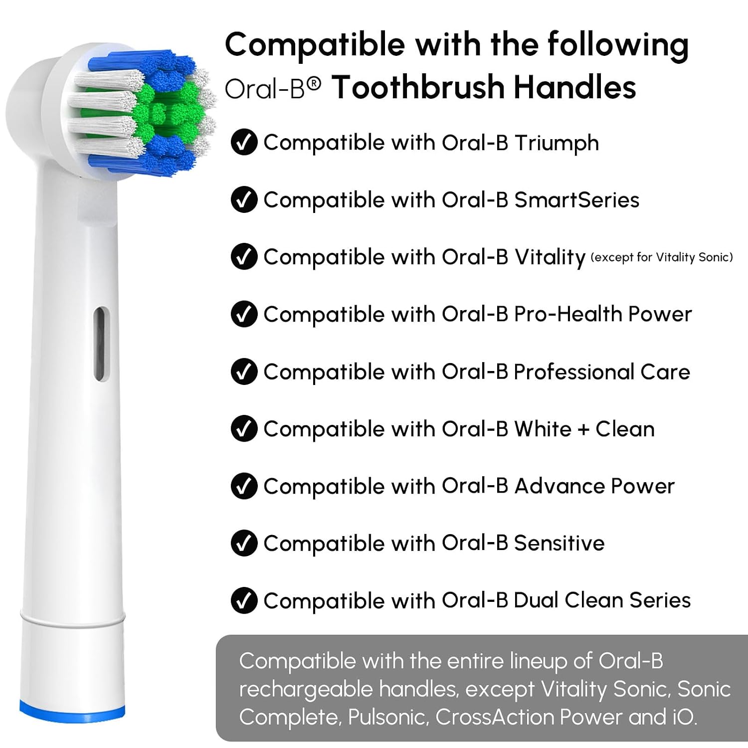 Replacement Toothbrush Heads Compatible with Oral B Braun, 12 Pcs | Professional Electric Toothbrush Brush Heads, Compatible with Oral B Replacement Heads Refill, 7000/Pro 1000/9600/500/3000
