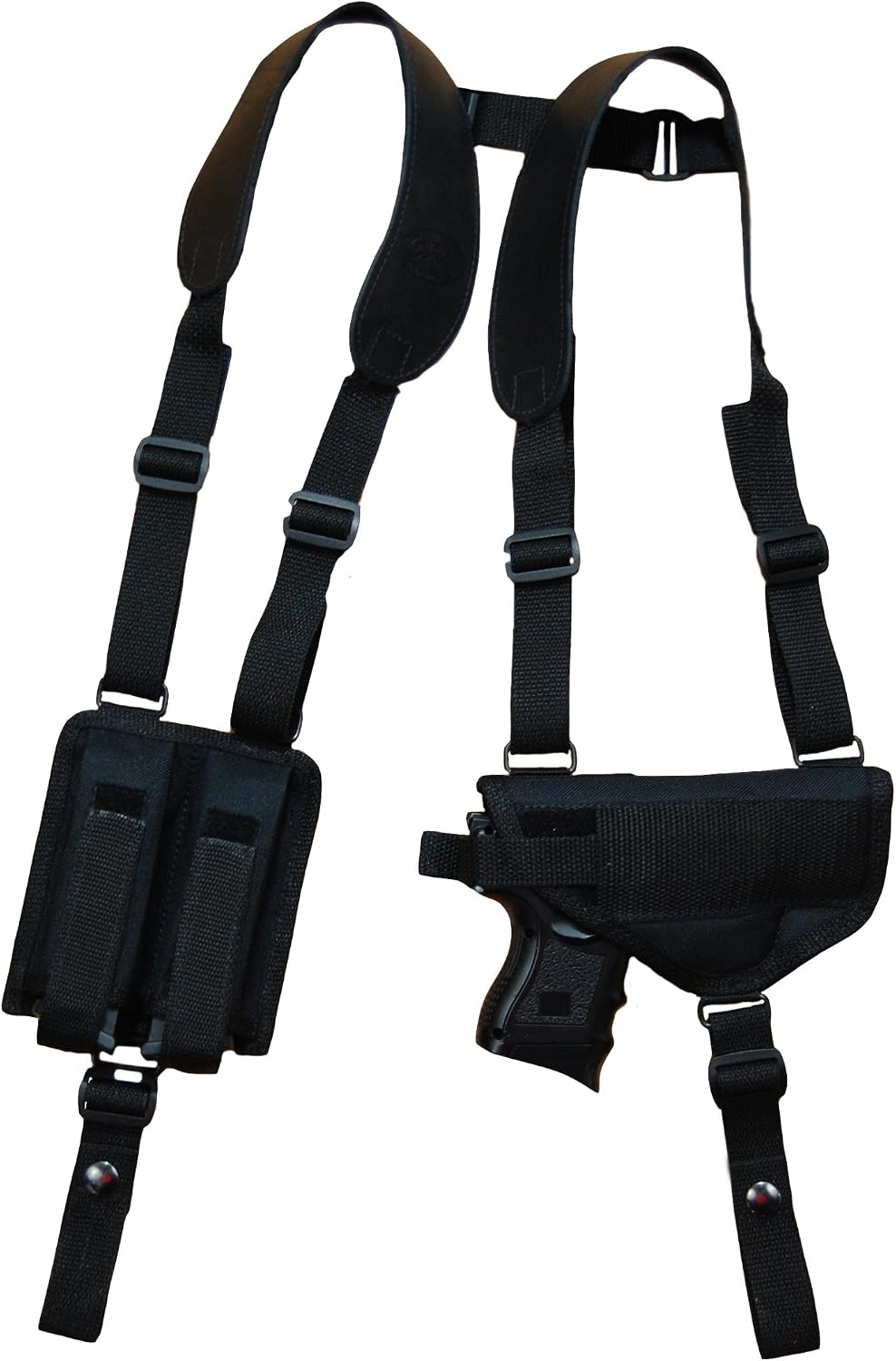 Barsony New Concealment Shoulder Holster w/Double Mag Pouch Compact 9mm 40 45