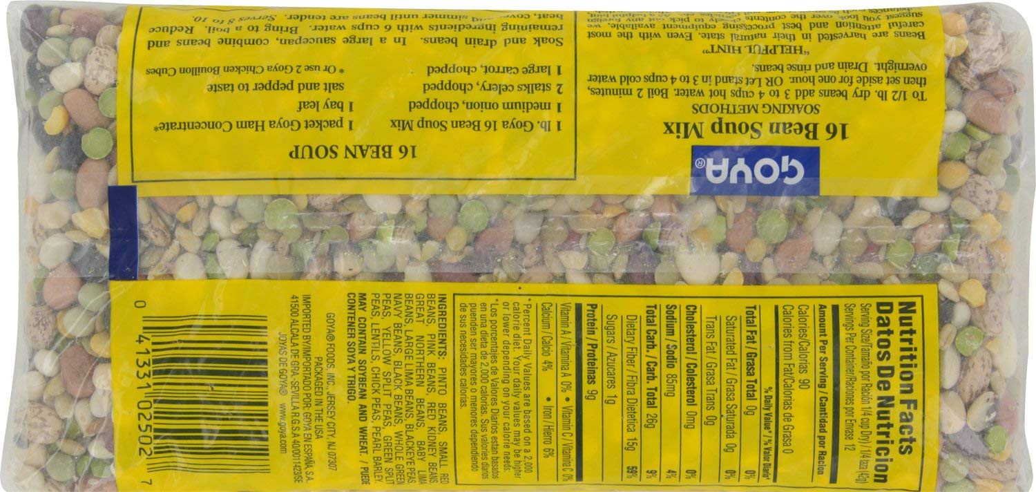 Goya 16 Bean Soup Mix No. 1 Grade, 14 oz, 1 bag
