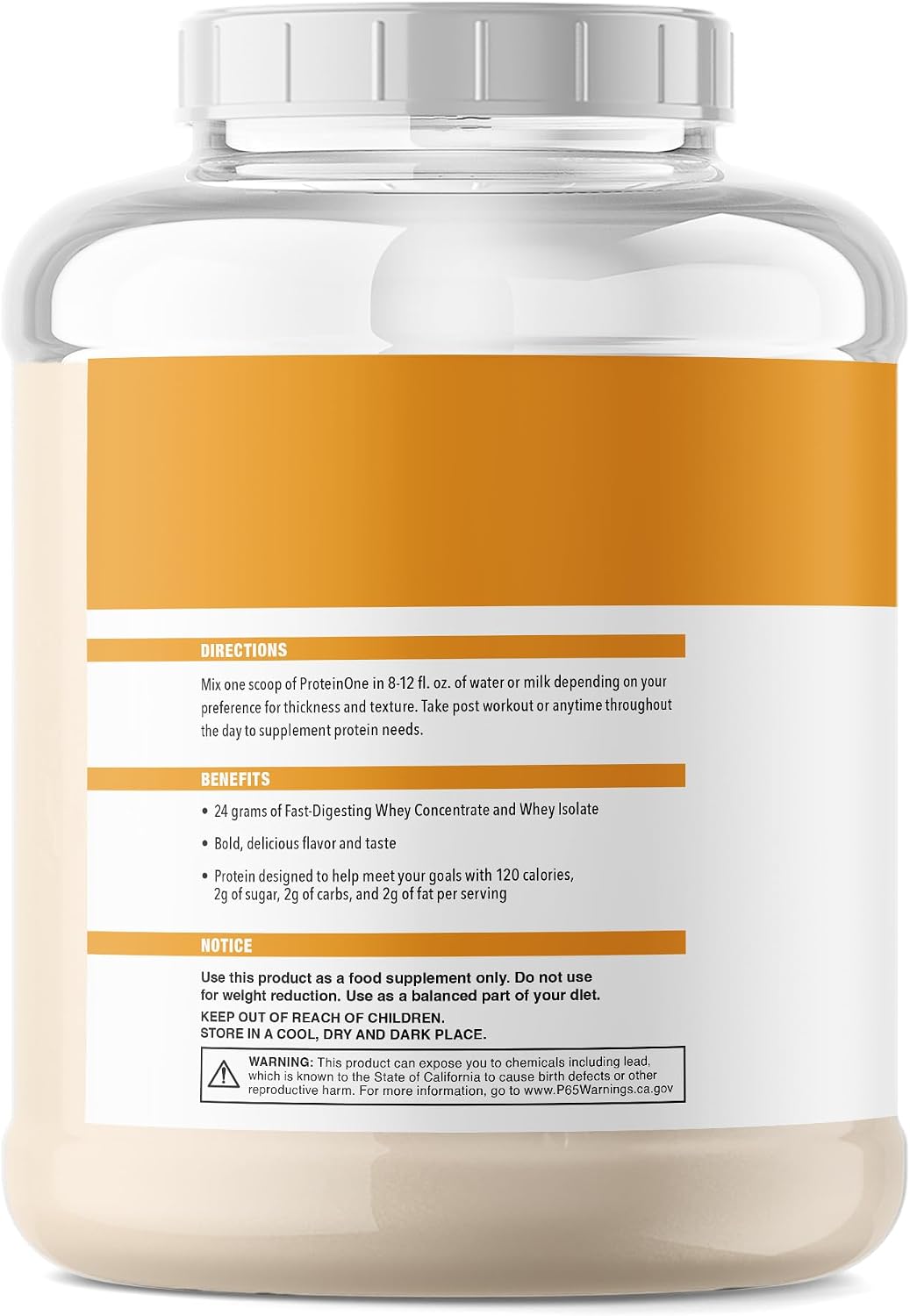 NutraOne ProteinOne Whey Protein Promote Recovery and Build Muscle with a Protein Shake Powder for Men & Women (Vanilla Ice Cream - 5 lbs.)