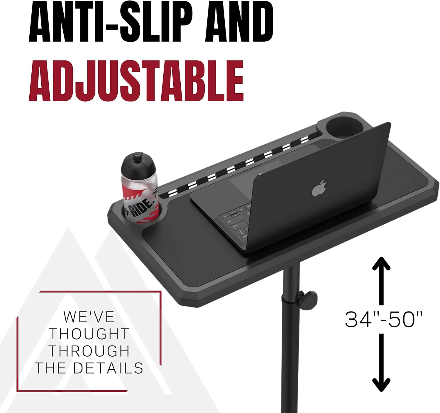 KOM Cycling Media Display - Indoor Cycling Desk for Bicycle Trainer - Bike Desk Creates Rad Indoor Cycling Pain Cave - Perfect for Displaying Zwift