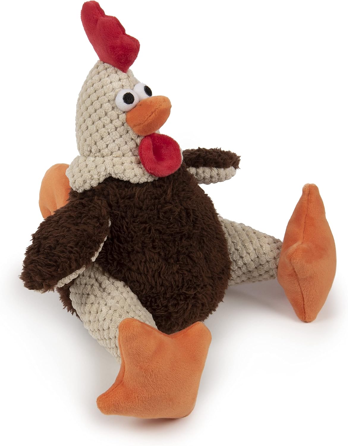 goDog Checkers Just for Me Skinny Cow Squeaky Plush Dog Toy, Chew Guard Technology - White, Mini