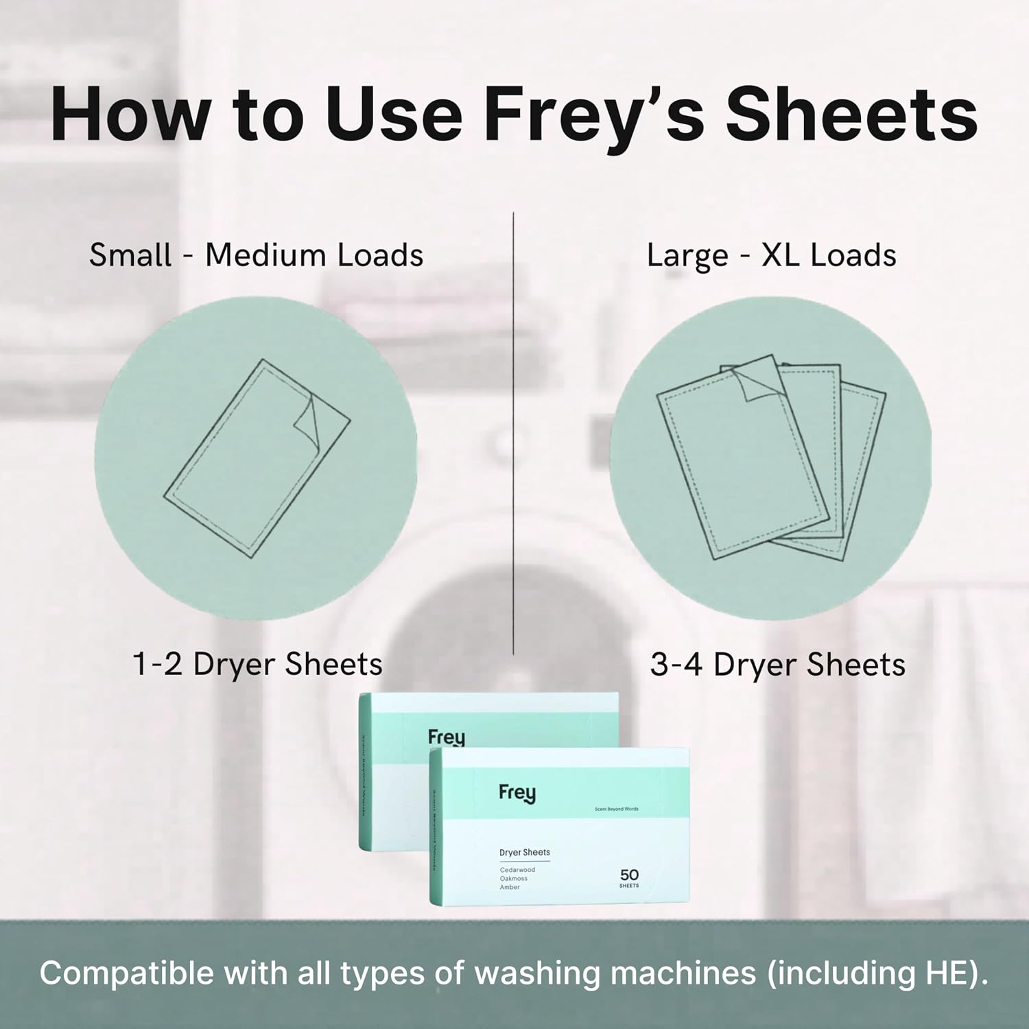 FREY Naturally Scented Dryer Sheets, 2-Pack, Cedar Grove