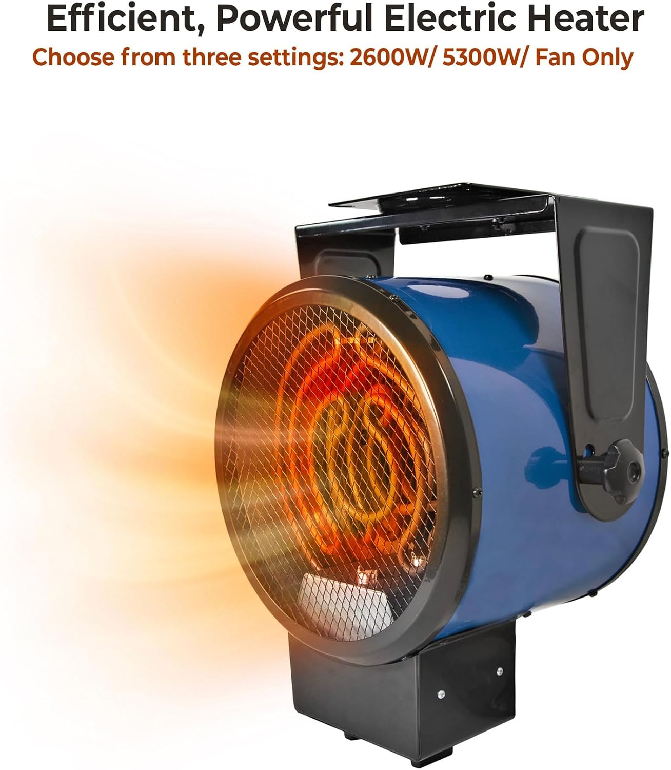 Comfort Zone 5, 300W, 240V Electric Hard-Wired Ceiling Mounted Industrial Garage, Utility Space Heater, NEMA 6-30R, Steel Body, Adjustable Thermostat