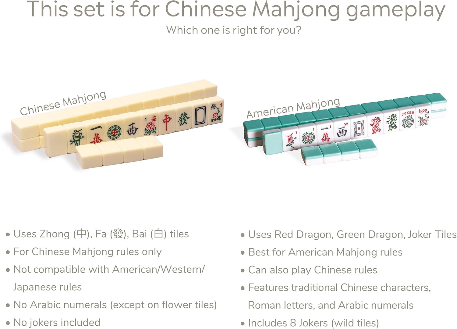 Yellow Mountain Imports Chinese Mahjong Set – Rouge Heritage – 146 Medium Tiles, Professional Set for Chinese-Style Play [中式麻將 專業套裝]