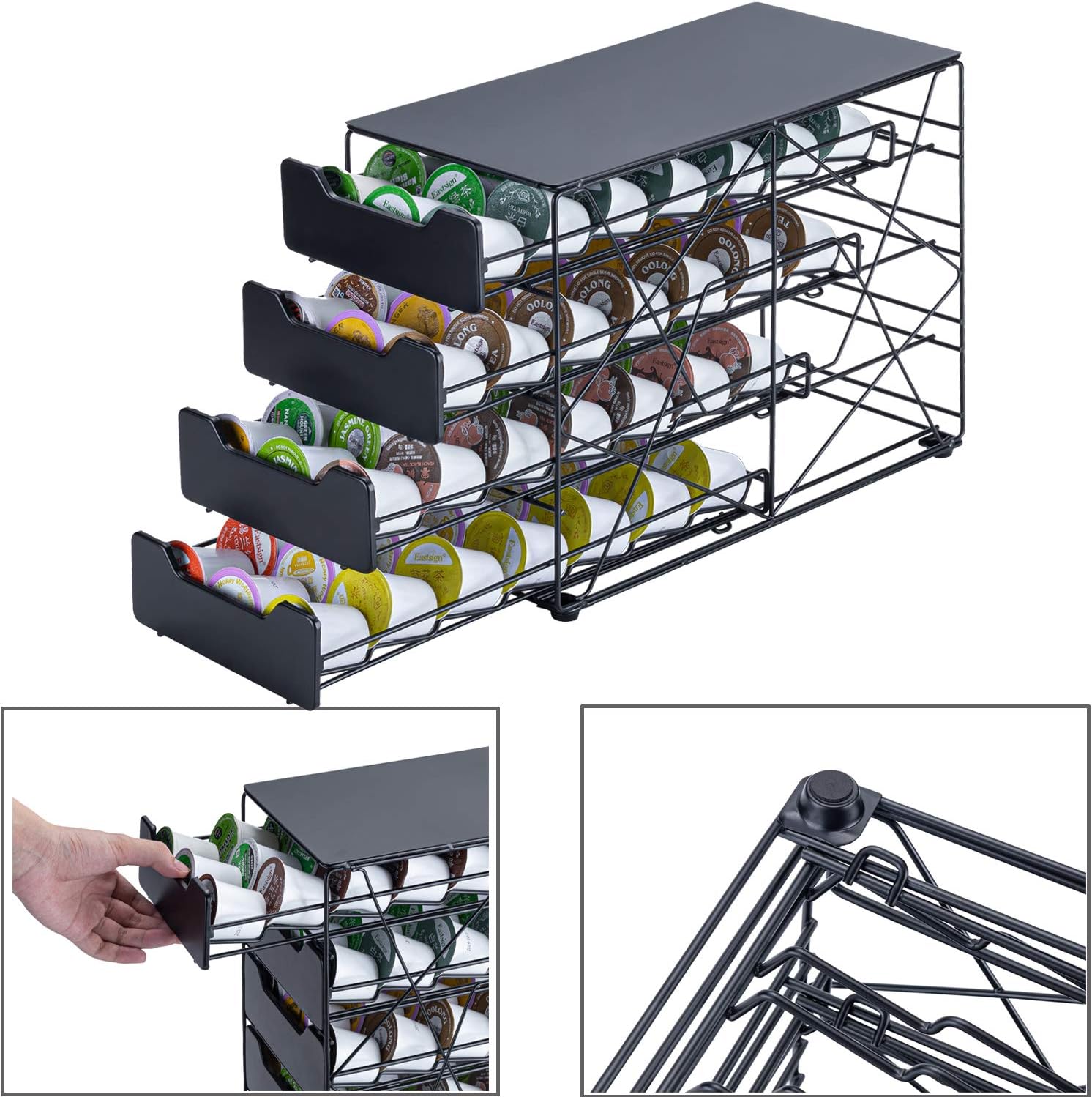 k cup Holders for Counter Small for Keurig k-cup Holder for mr Coffee for Tea (105 pods-5 tiers)