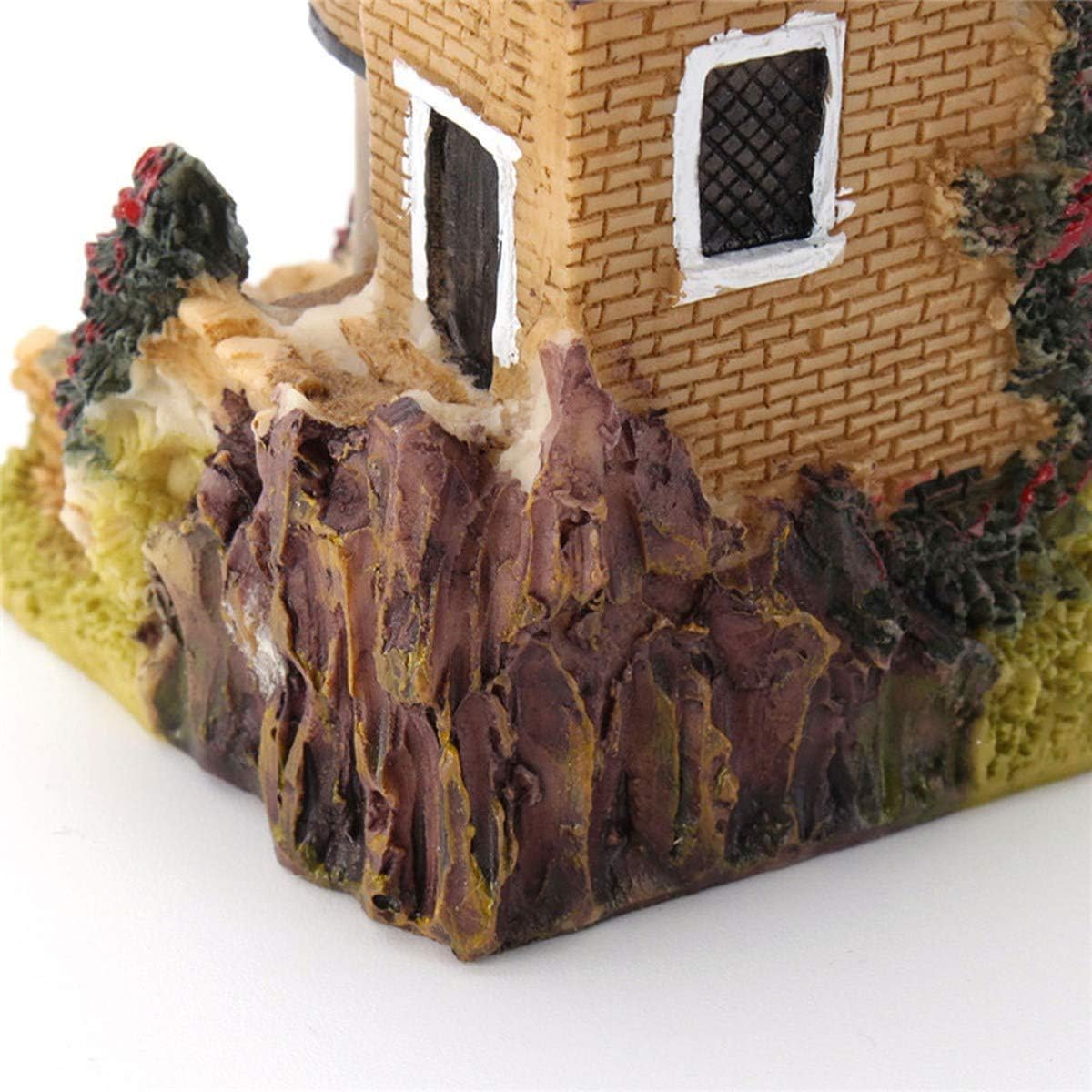 4PCS Miniature House Fairy Gardening Micro Landscape Village Stone House Bonsai Terrarium Crafts Ornaments Accessories Home Decoration Resin