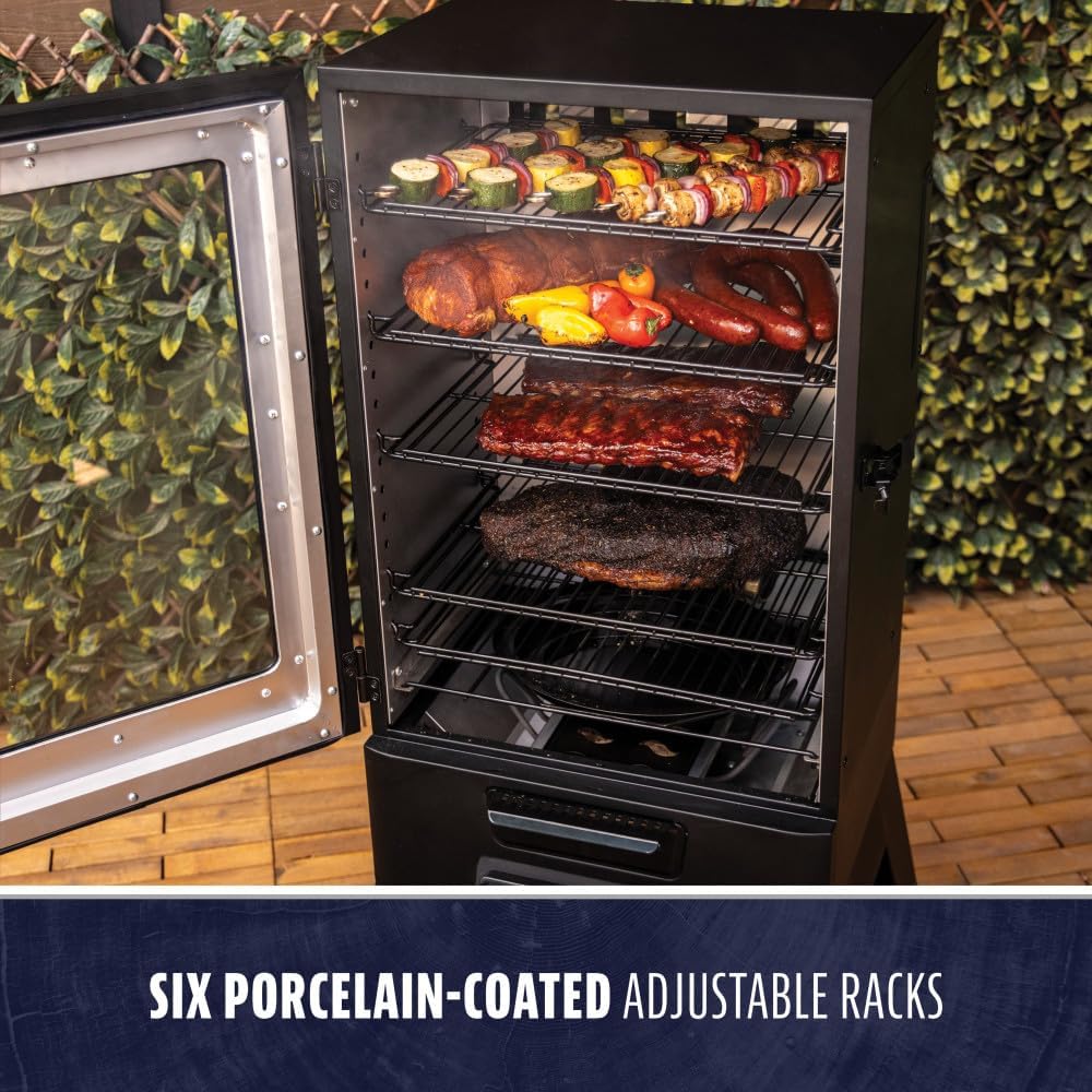 Pit Boss 4-Series WiFi & Bluetooth Digital Vertical Smoker with LCD Digital Controller and Wood Chip Tray, 1, 320-Sq. In. 6-Rack Cooking Space