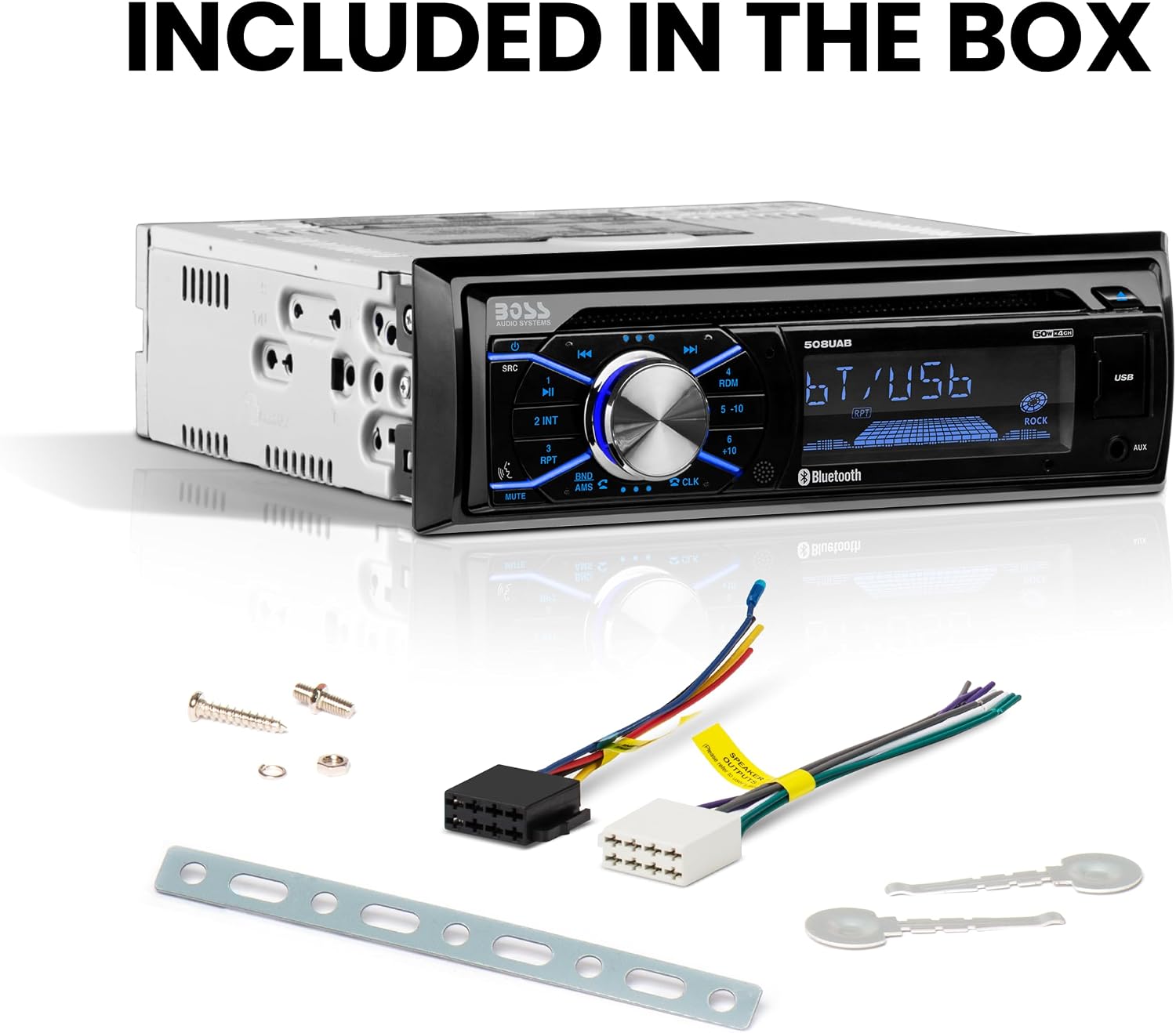 BOSS Audio Systems 508UAB Single DIN Bluetooth Car Stereo, CD Player, USB