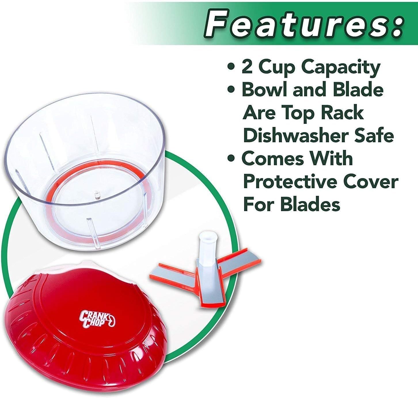 Food Chopper and Processor Original - Chop Dice Puree Vegetables Onions Tomatoes Garlic Meats and Nuts in Just Seconds for Delicious Meals - Perfect