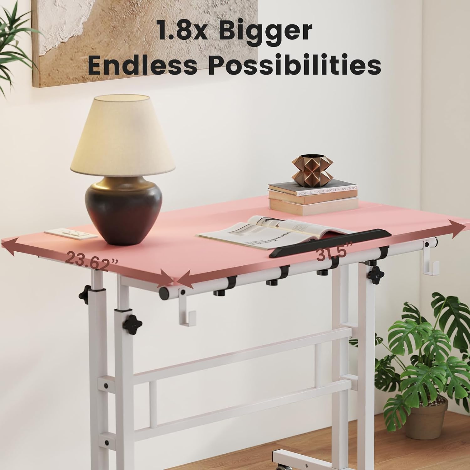 SIDUCAL Mobile Standing Desk, Portable Stand Up, Small Adjustable Converter with Wheels Home Office Workstation, Rolling Desk Laptop Cart for Standing or Sitting, Black