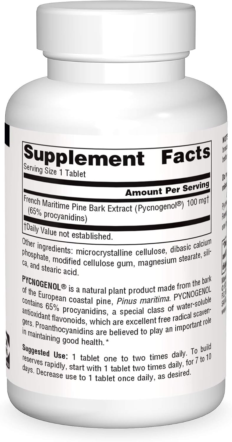 Source Naturals Pycnogenol 100 mg Proanthocyanidin Complex - 60 Tablets