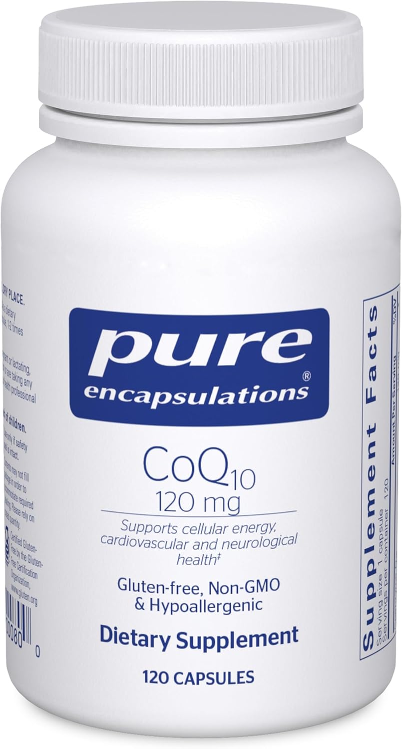 Pure Encapsulations CoQ10 120 mg - Coenzyme Q10 Supplement for Heart Health, Energy, Antioxidants, Brain & Memory Health - Cellular Health, Cognition & Cardiovascular Support* - 120 Capsules | Coenzyme Q10 Supplement for Heart Health, Energy, Antioxidant…