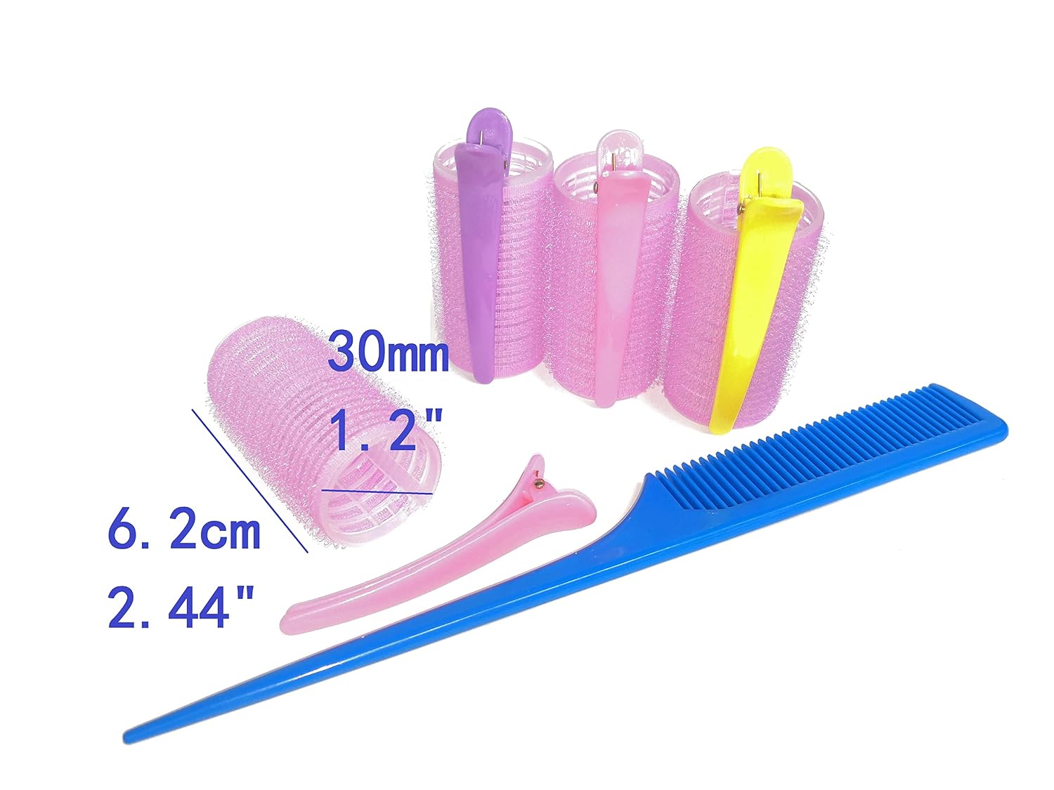Self Grip Holding Rollers Hairdressing Curlers Hair Design Sticky Cling Style For DIY Or Salon By Kamay's (30mm/1.2" Medium Size 12PCS)