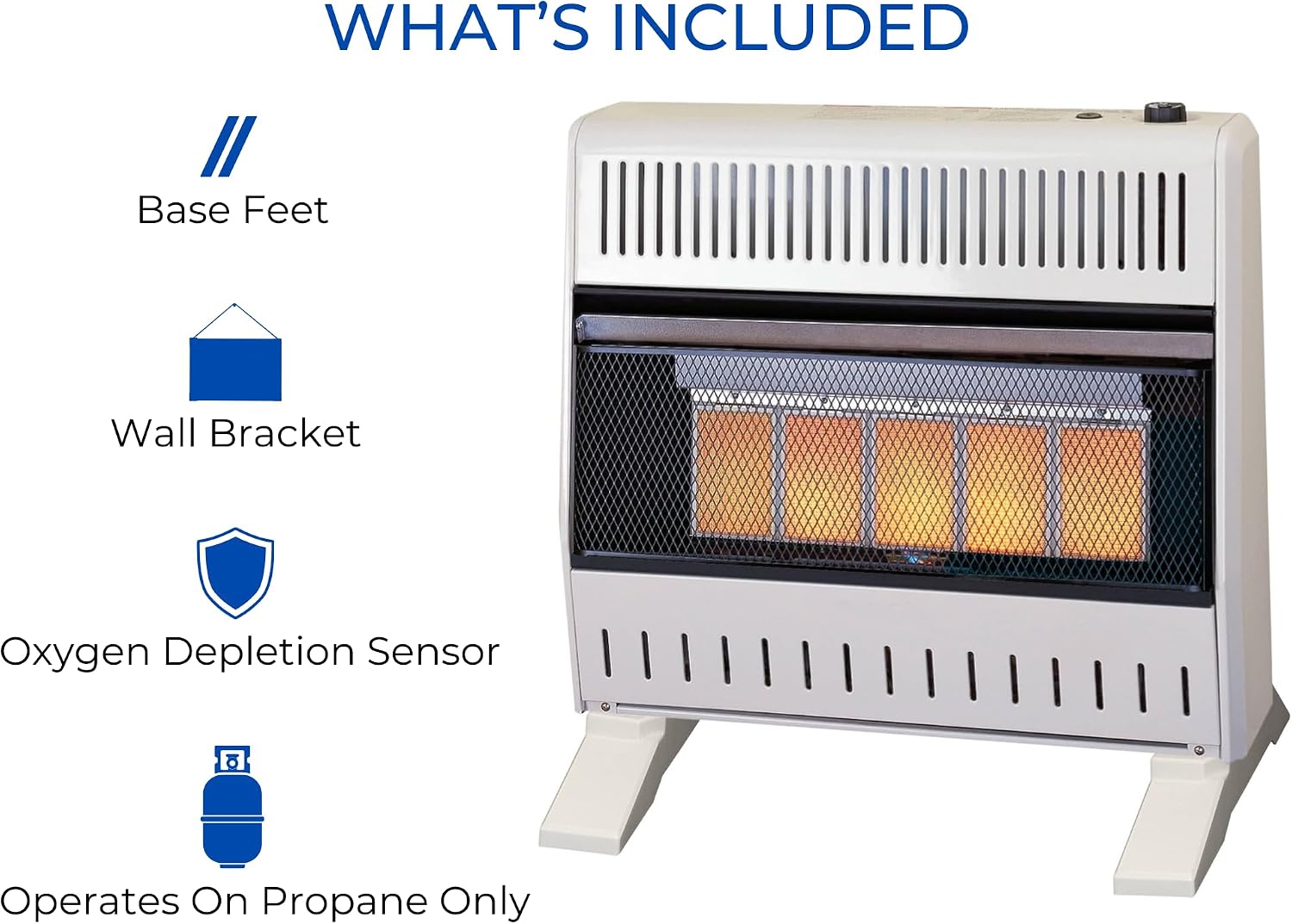 ProCom Heating Liquid Propane Ventless Infrared Plaque Heater With Base Feet - 10,000 BTU, Manual Control - Model# ML100HPA-B