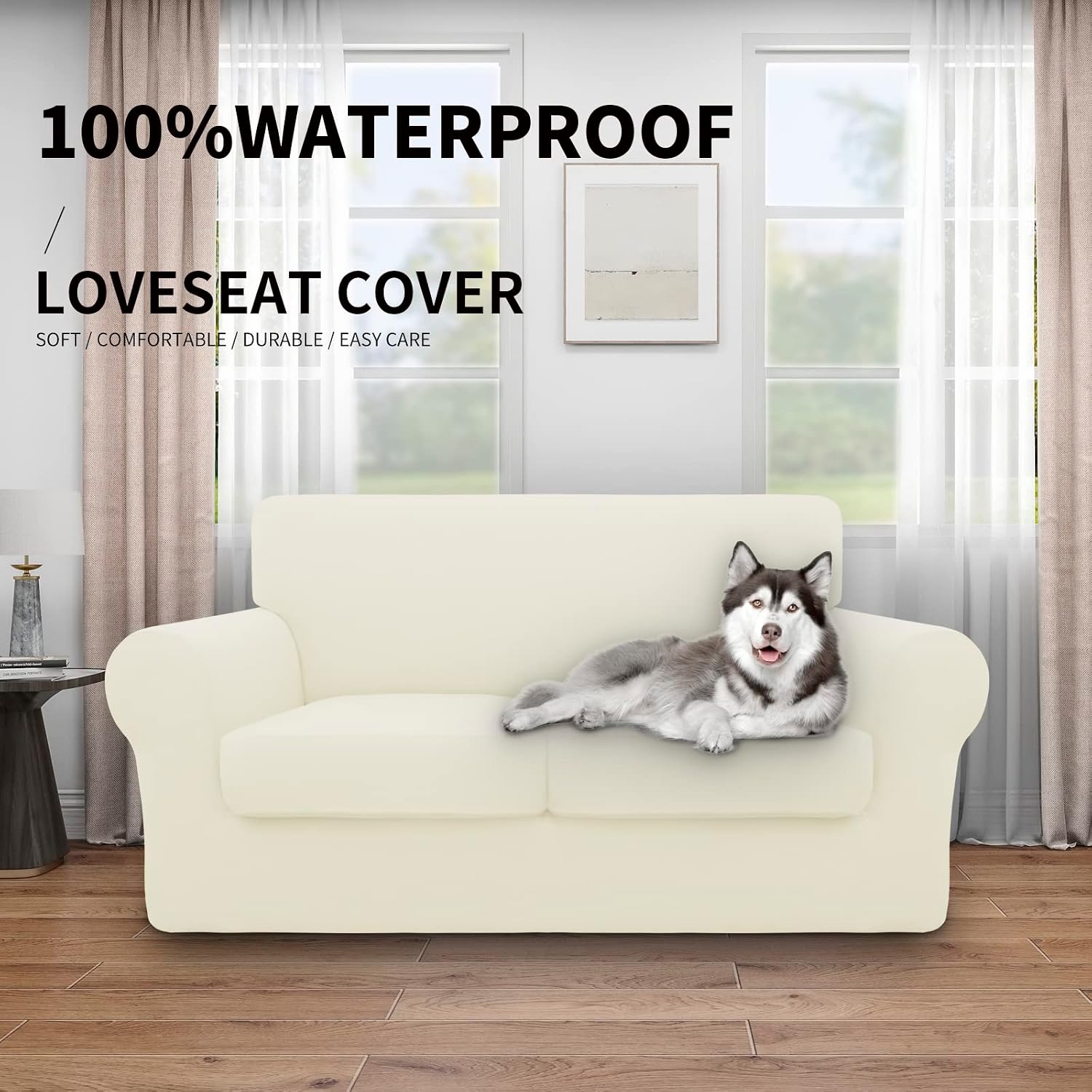 Easy-Going 4 Pieces Waterproof Recliner Chair Slipcover Washable | Stretch Soft Couch Cover for Dogs, Sofa Slipcover for Recliner Couch Furniture Protector for Kids, Pets Dark Gray
